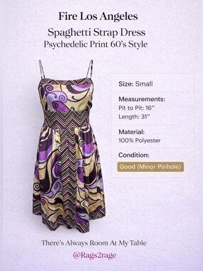 Fire Los Angeles spaghetti, strap dress small